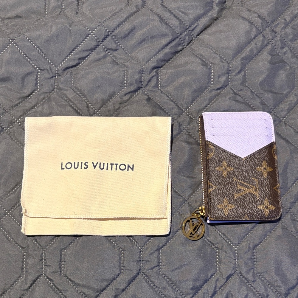 Louis Vuitton Romy Card Holder Purple and Brown Monogram